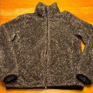 Uniqlo Women's Fuzzy Puffer Jacket - Black and Gray